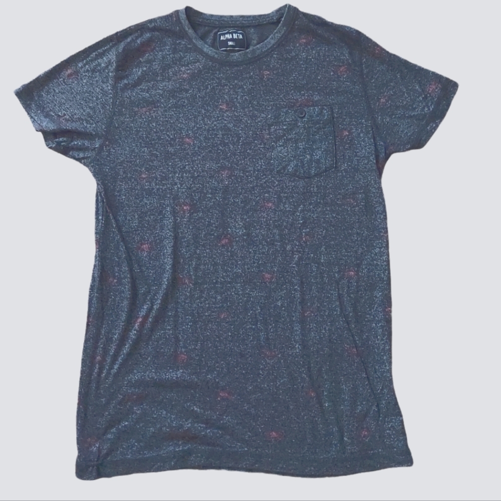 Alpha Beta grey shirt with flamingos